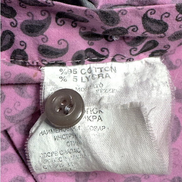 STYLISH DAST CARDIN MENS PINK AND GRAY LONG SLEEVE BUTTON UP SHIRT SIZE LARGE - Picture 8 of 12
